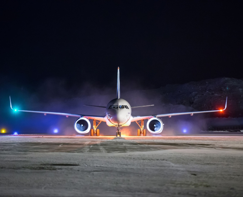 Airplane by night
